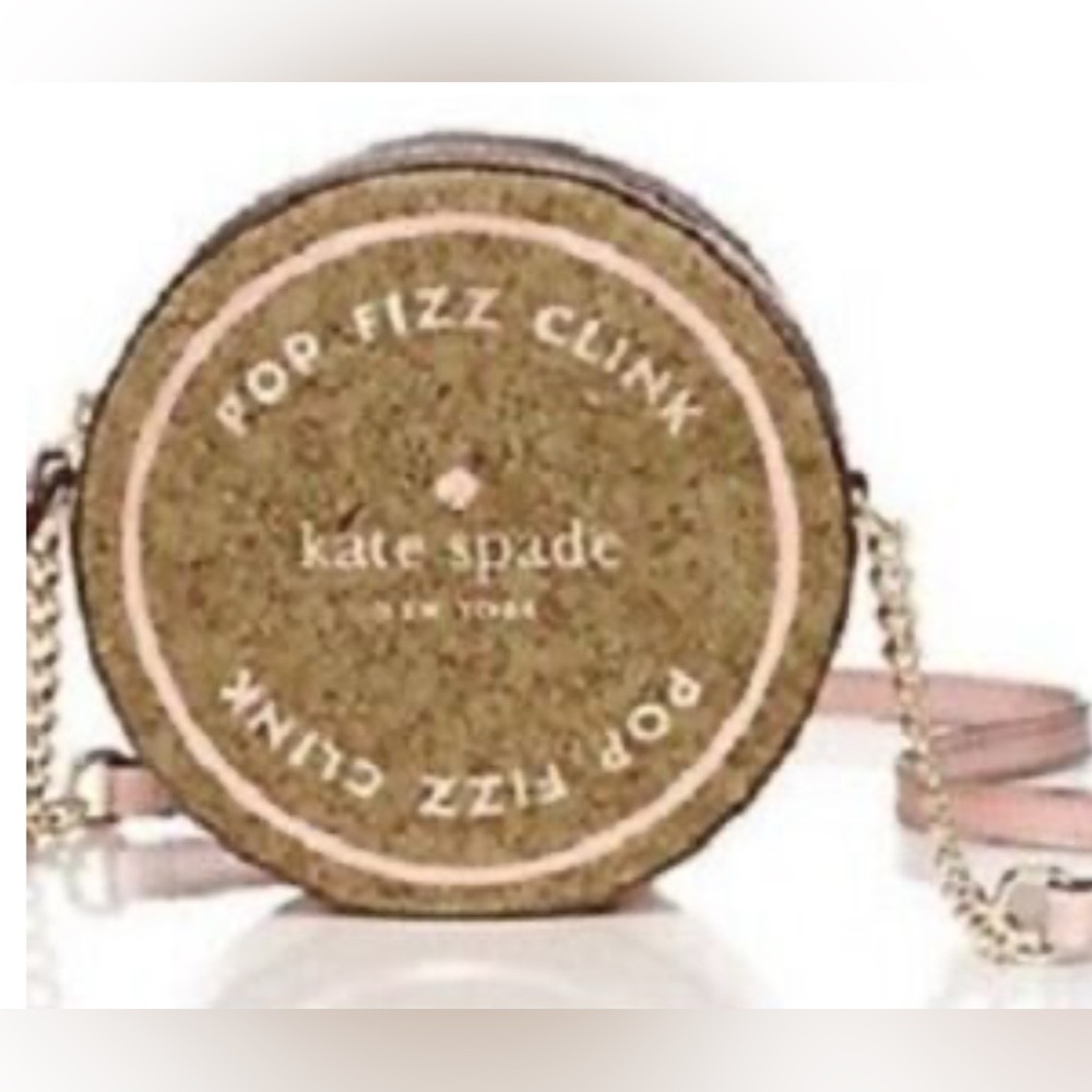 Kate Spade EUC  Micha Bubble Over Cork Round Crossbody Rose Gold Leather